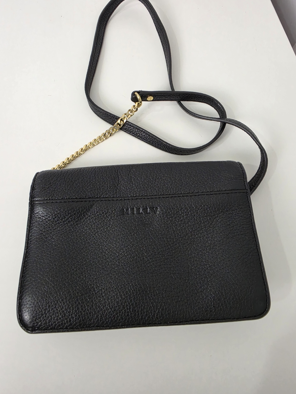 Milly Black Astor Crossbody Bag Leather